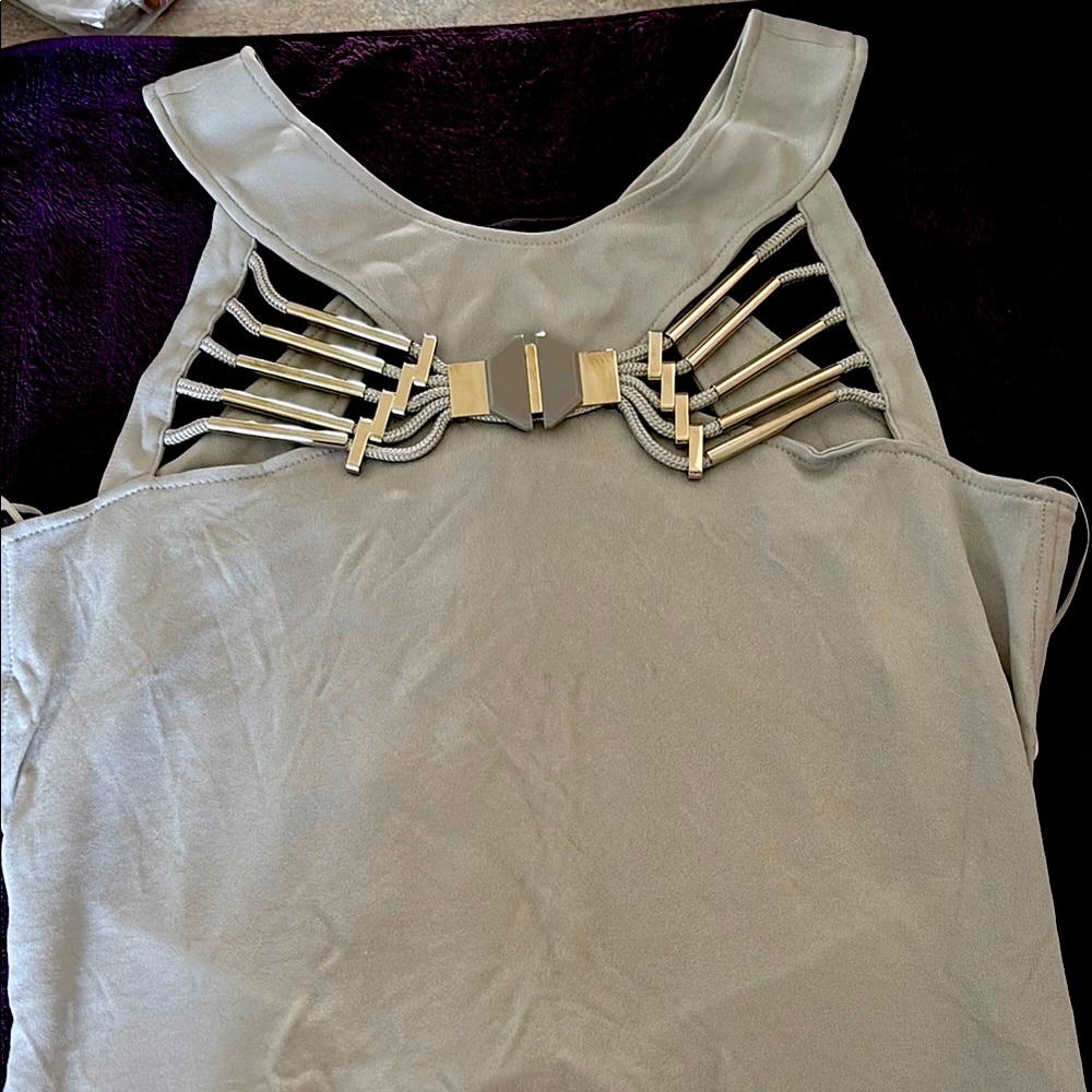 NWT Gucci Gray Tank w/ Chic Design - Size L fits like S/M